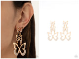 Flamboyant Flutter - Gold Post Earring