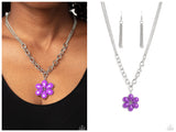 Dazzling Dahlia - Purple Necklace