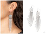 Dramatically Deco - White Earring