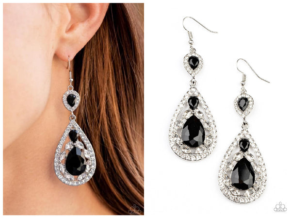 Posh Pageantry - Black Earring