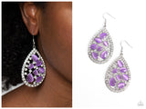 Cats Eye Class - Purple Earring