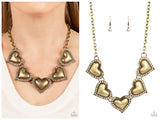 Kindred Hearts - Brass Necklace