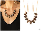 Elliptical Episode - Brown Necklace
