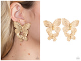 Blushing Butterflies - Gold Post Earring