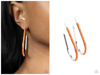 Beaded Bauble - Orange Hoop Earring