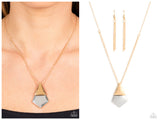 Posh Pyramid - Gold Necklace