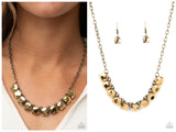 Radiance Squared - Brass Necklace