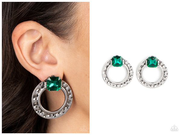 Smoldering Scintillation - Green Post Earring