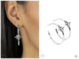 Lone Star Shimmer - White Hoop Earring