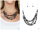 Placid Pebbles - Black Necklace