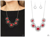 Elliptical Effervescence - Red Necklace