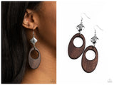 Retro Reveal - Brown Earring