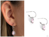 Teardrop Tassel - Pink Hoop Earring