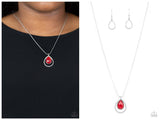 Gorgeously Glimmering - Red Necklace