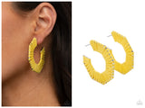 Fabulously Fiesta - Yellow Hoop Earring