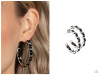 Industrial Incantation - Black Hoop Earring