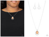 Gorgeously Glimmering - Orange Necklace