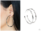 Radiantly Warped - Black Hoop Earring