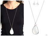 Geometric Glow - White Necklace