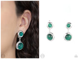 Subtle Smolder - Green Clip-on Earring