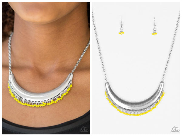 Fringe Out - Yellow Necklace