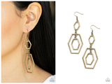Geometric Maven - Brass Earring