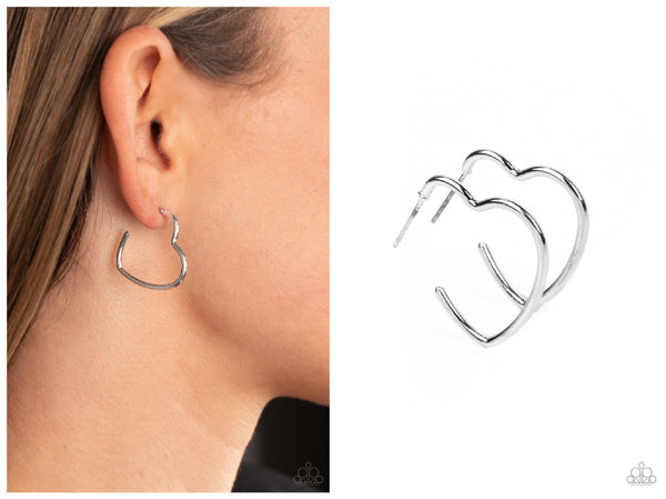 Burnished Beau - Silver Hoop Earring