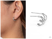 Charming Crescents - Silver Hoop Earring