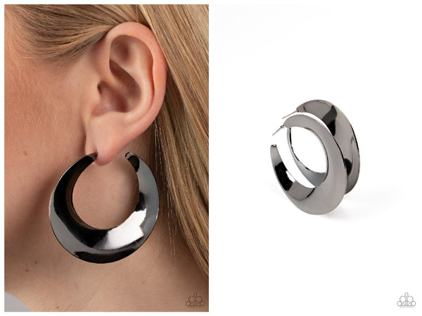 Power Curves - Black Hoop Earring