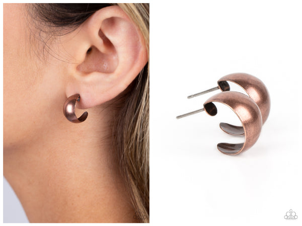 Burnished Beauty - Copper Hoop Earring