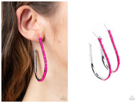 Beaded Bauble - Pink Hoop Earring