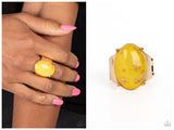 Gold Leaf Glam - Yellow Ring
