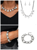 Gunmetal and White Bling Set