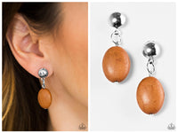 Stone Cliffs - Brown Post Earring