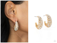 Glamorously Glimmering - Gold Hoop Earring