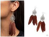 Pretty in PLUMES - Brown Earring