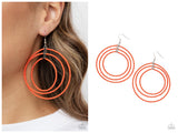 Colorfully Circulating - Orange Earring