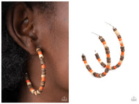 Effortlessly Earthy - Orange Hoop Earring