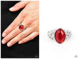 Crystals and Cats Eye - Red Ring