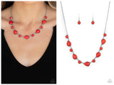 Heavenly Teardrops - Red Necklace