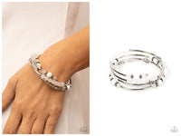 Whimsically Whirly - White Bracelet