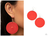 Caribbean Cymbal - Red Earring