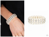 Eiffel Tower Elegance - White Bracelet