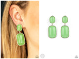 Meet Me At The Plaza - Green Clip-on Earring