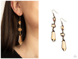 Sophisticated Smolder - Brass Earring