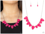 Pampered Poolside - Pink Necklace