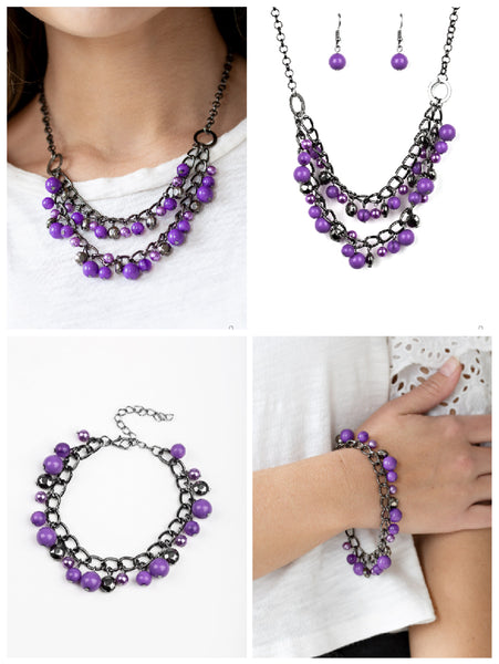 Purple and Gunmetal Set