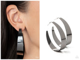 Flat Out Fashionable - Black Hoop Earring