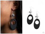 Retro Reveal - Black Earring