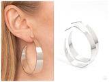 Flat Out Fashionable - Silver Hoop Earring